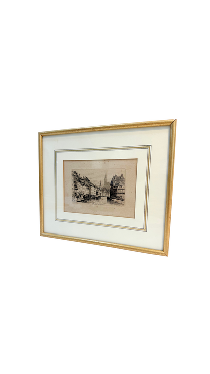 “La Petite France” Etching by Ch. Pinet