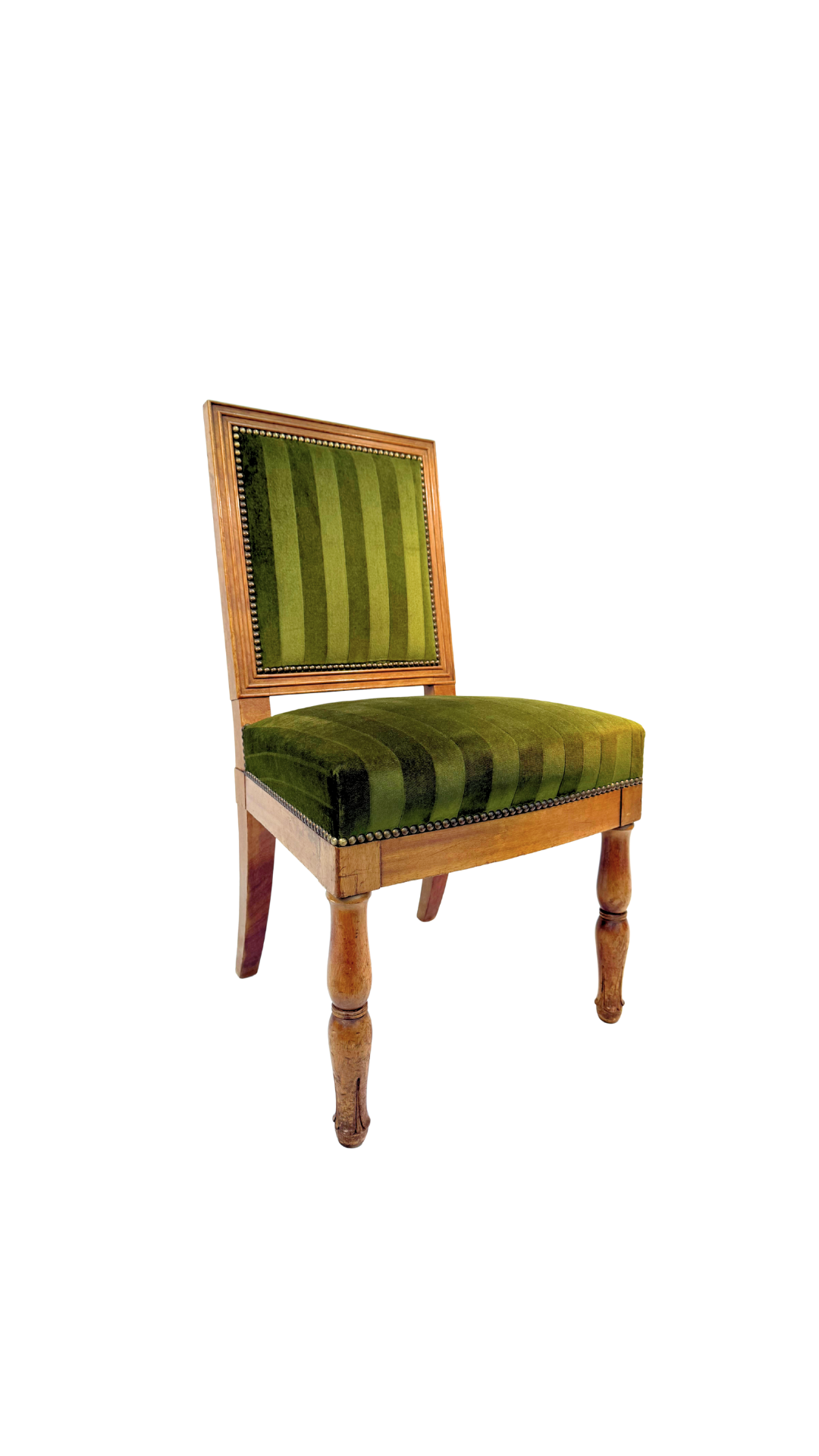 19th-Century French Empire Side Chair with Velvet Upholstery