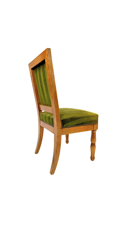 19th-Century French Empire Side Chair with Velvet Upholstery