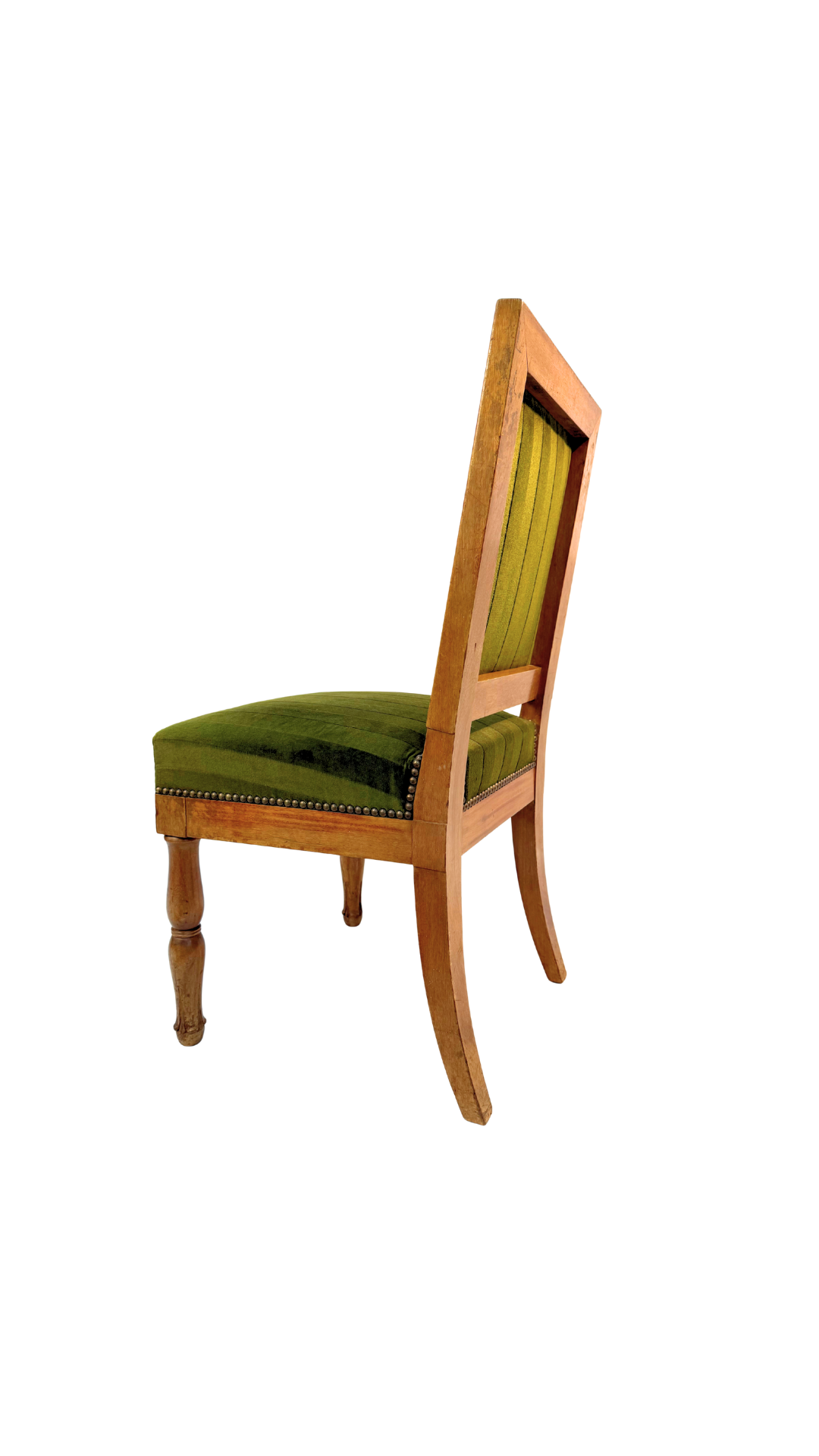 19th-Century French Empire Side Chair with Velvet Upholstery