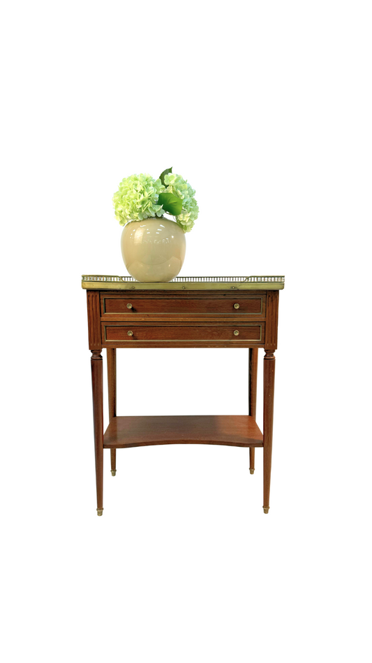 French Louis XVI Style Mahogany Console Table with Marble Top