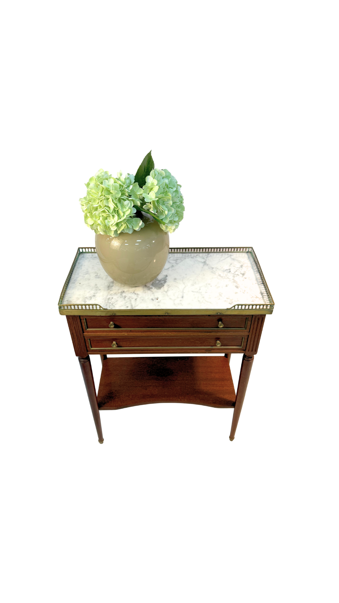 French Louis XVI Style Mahogany Console Table with Marble Top
