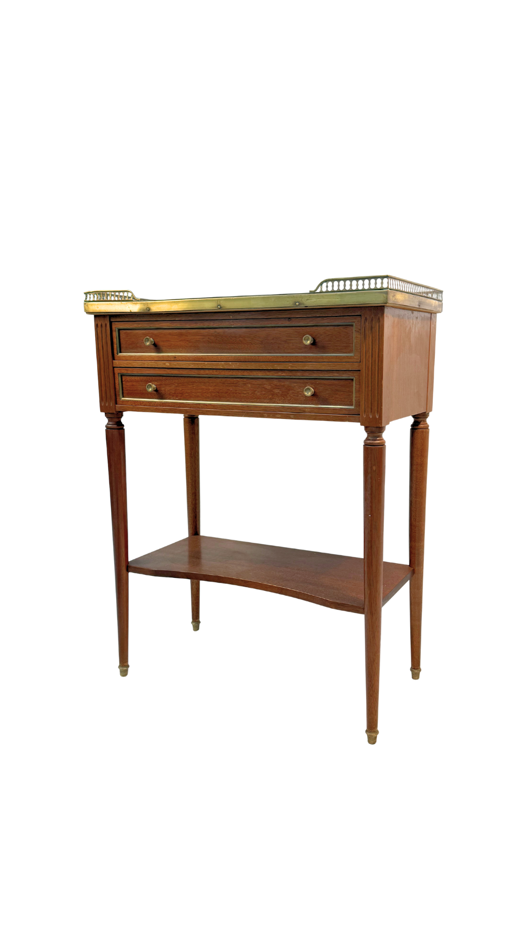 French Louis XVI Style Mahogany Console Table with Marble Top