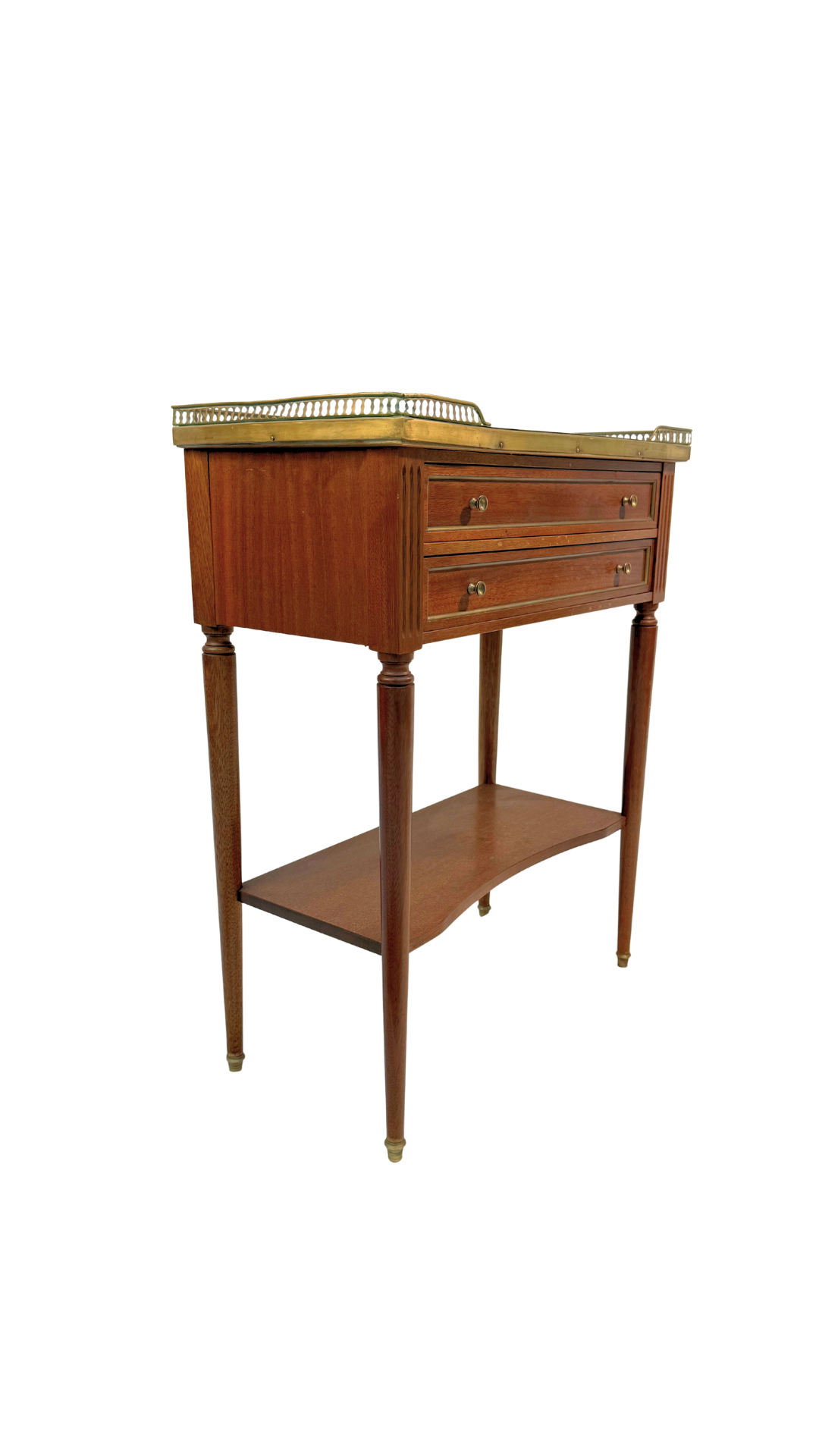French Louis XVI Style Mahogany Console Table with Marble Top