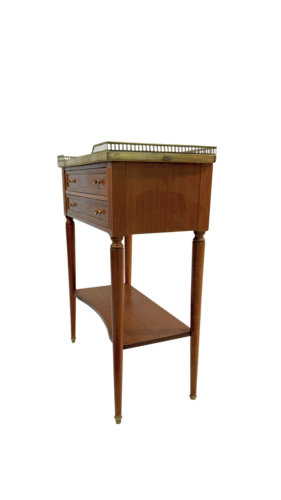 French Louis XVI Style Mahogany Console Table with Marble Top