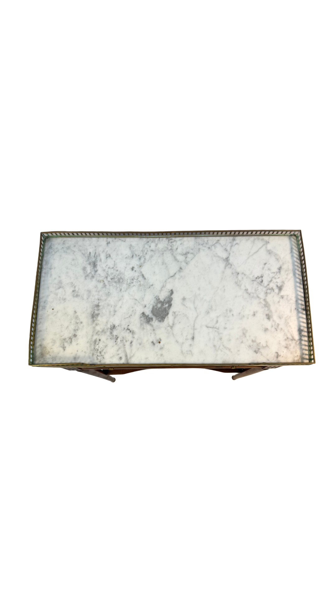 French Louis XVI Style Mahogany Console Table with Marble Top