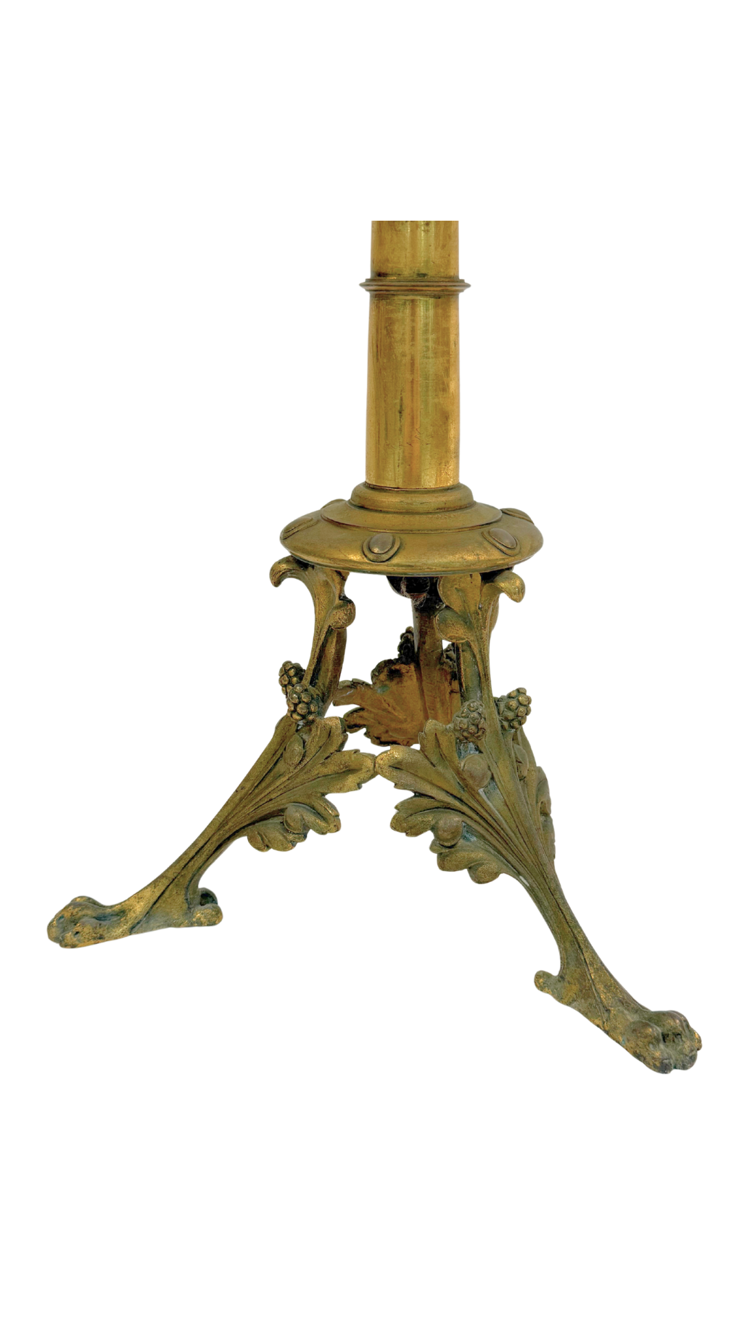 Pair of French Bistro Marble-Top Gueridons with Gilt Bases