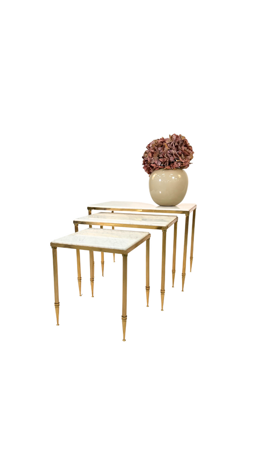 French Brass & Marble Nesting Tables