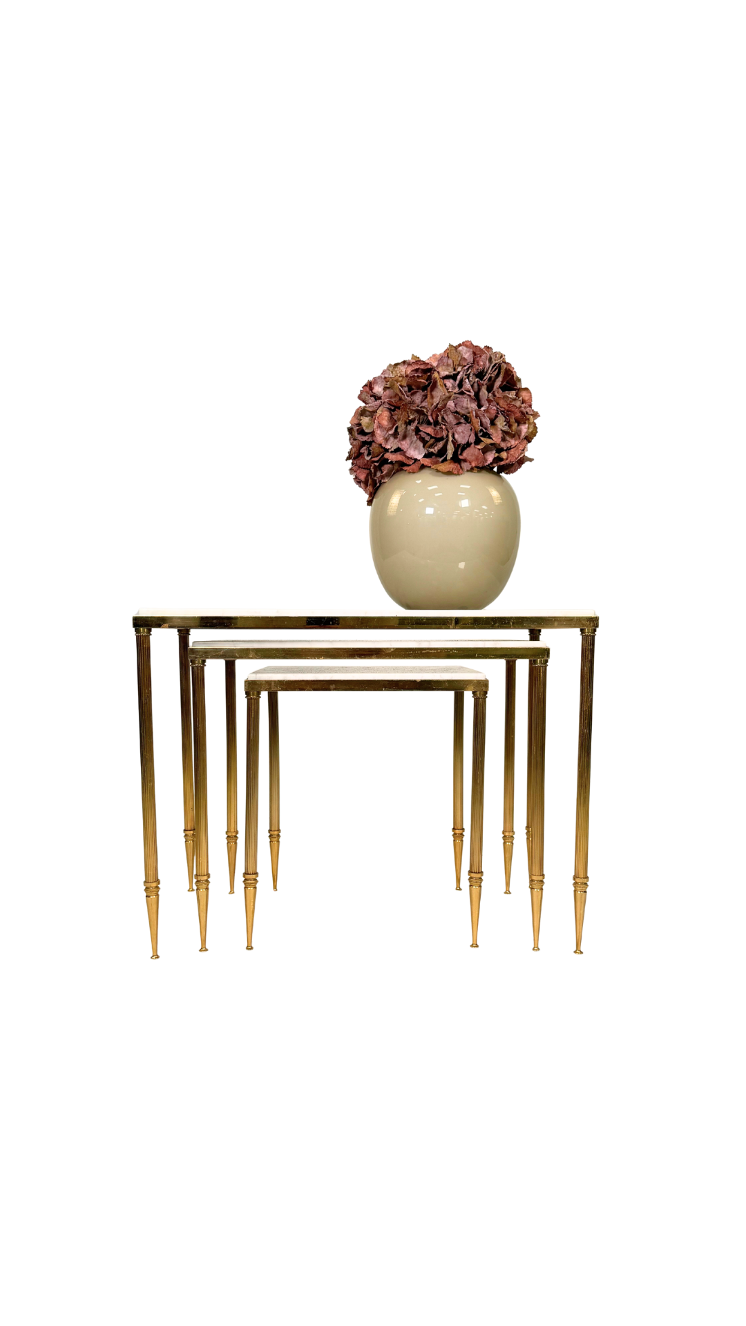 French Brass & Marble Nesting Tables