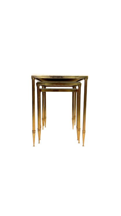 French Brass & Marble Nesting Tables