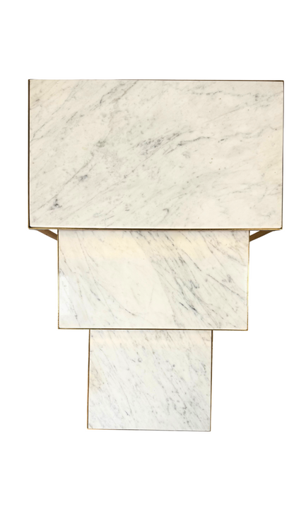 French Brass & Marble Nesting Tables