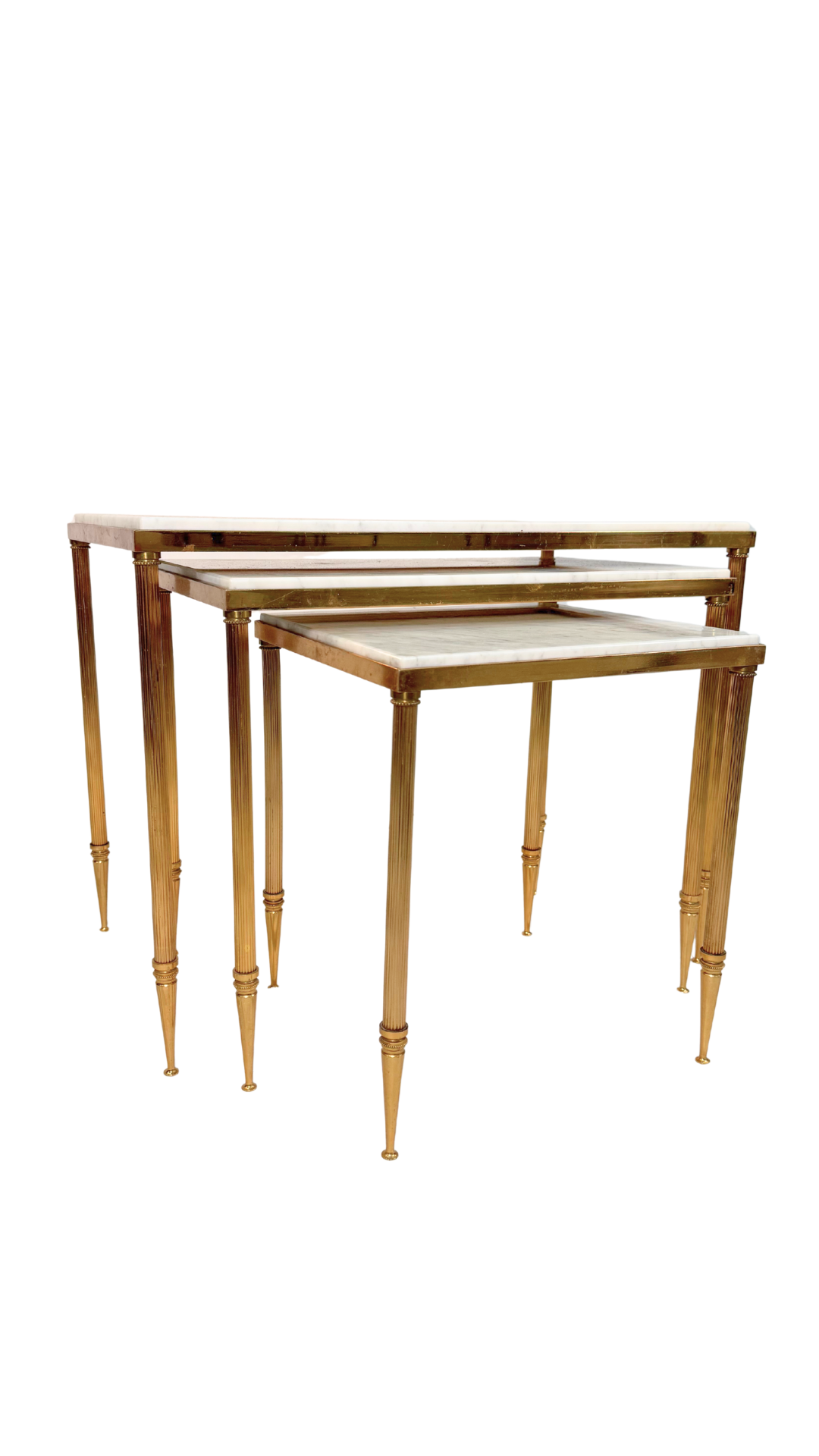 French Brass & Marble Nesting Tables