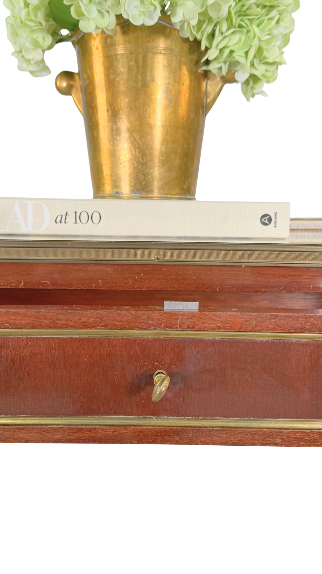 French Louis XVI Style Mahogany & Marble Console Table
