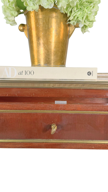 French Louis XVI Style Mahogany & Marble Console Table