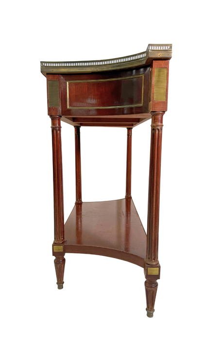 French Louis XVI Style Mahogany & Marble Console Table