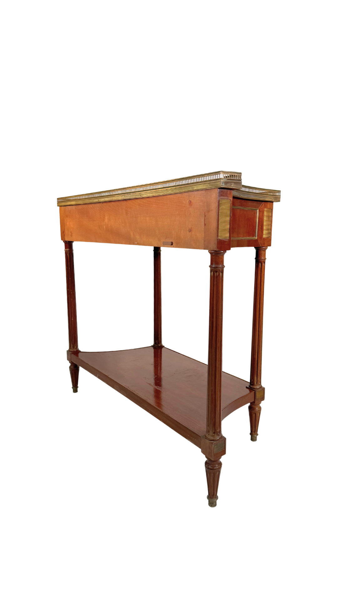 French Louis XVI Style Mahogany & Marble Console Table