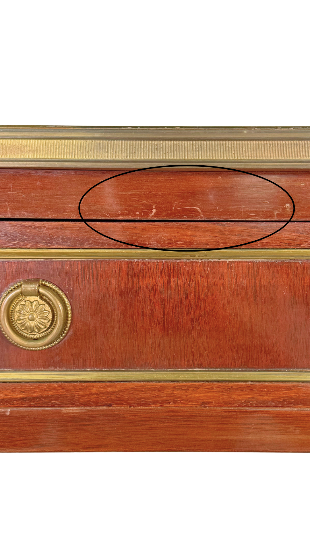 French Louis XVI Style Mahogany & Marble Console Table