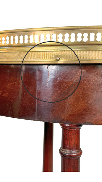 Pair of French Kidney-Shaped Marble Top Side Tables