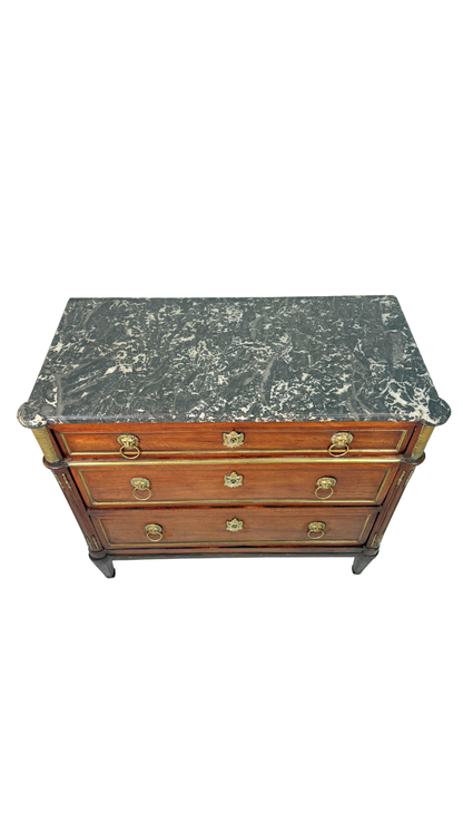 French Directoire Mahogany Commode with Marble Top