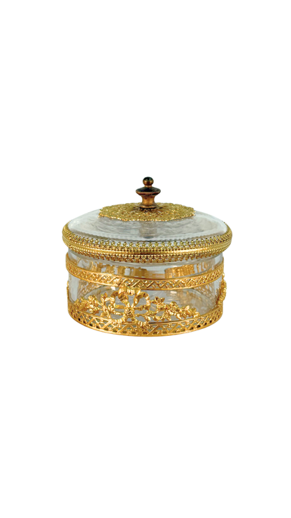 Gilt Bronze and Cut Crystal Lidded Box