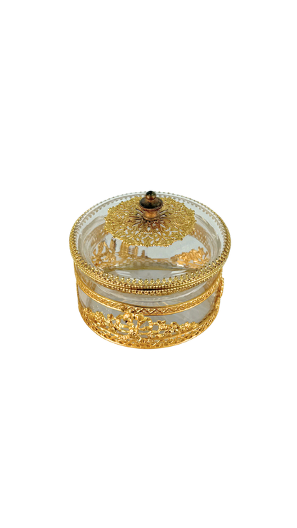 Gilt Bronze and Cut Crystal Lidded Box