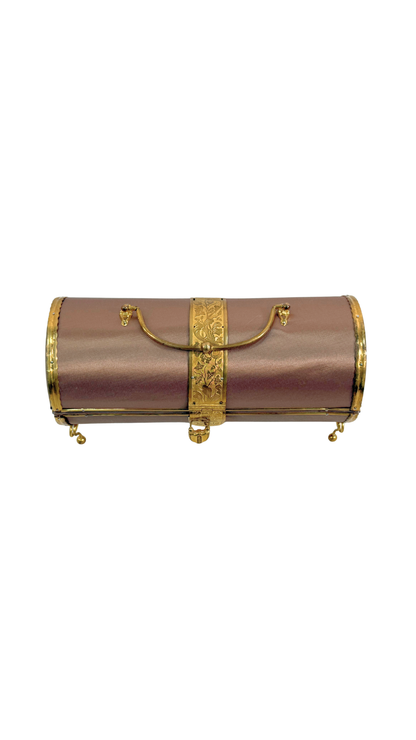 French Gilt Bronze & Silk Sewing Etui, 19th Century