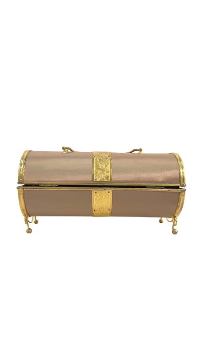 French Gilt Bronze & Silk Sewing Etui, 19th Century
