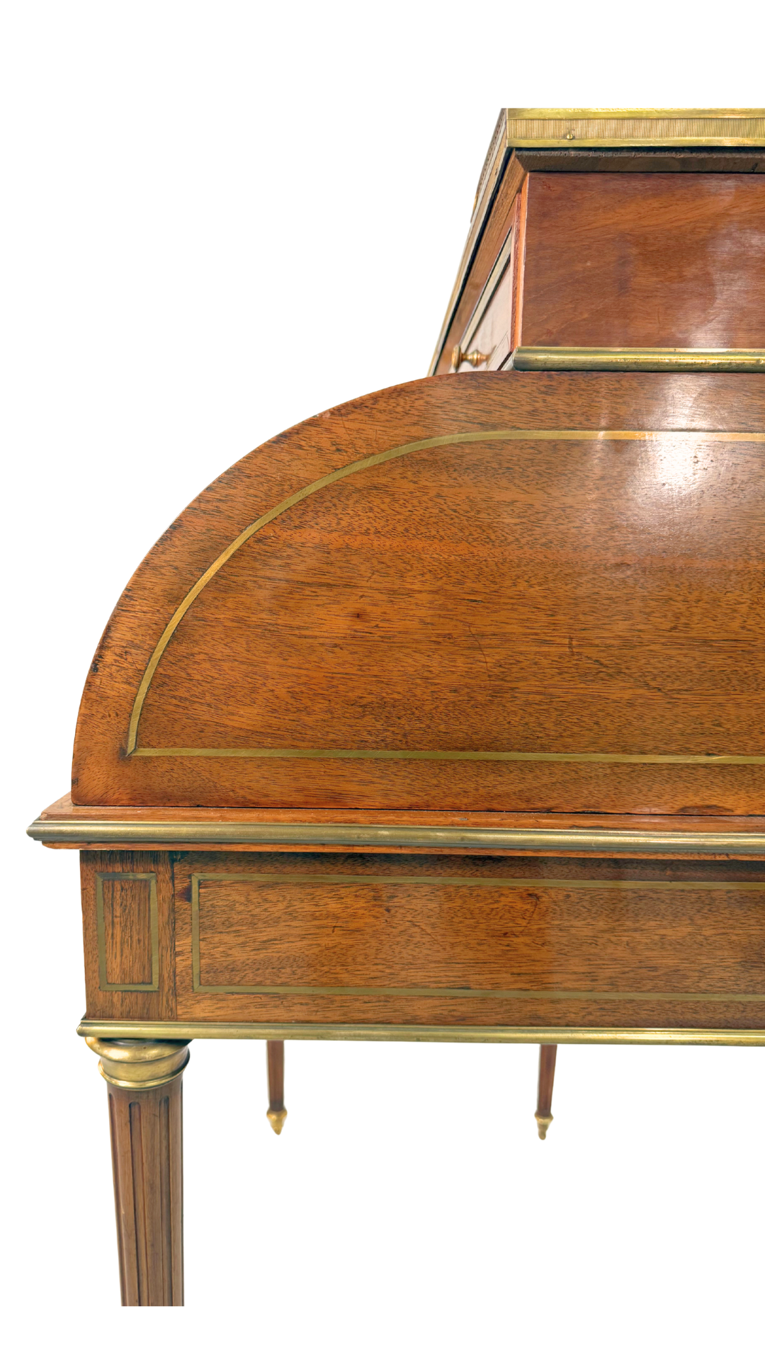 Louis XVI-Style Roll Top Desk with Marble Top
