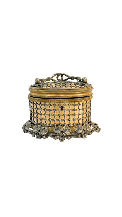 French Gilt and Silvered Bronze Keepsake Box