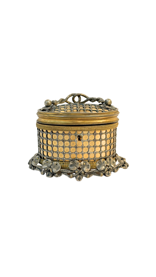 French Gilt and Silvered Bronze Keepsake Box