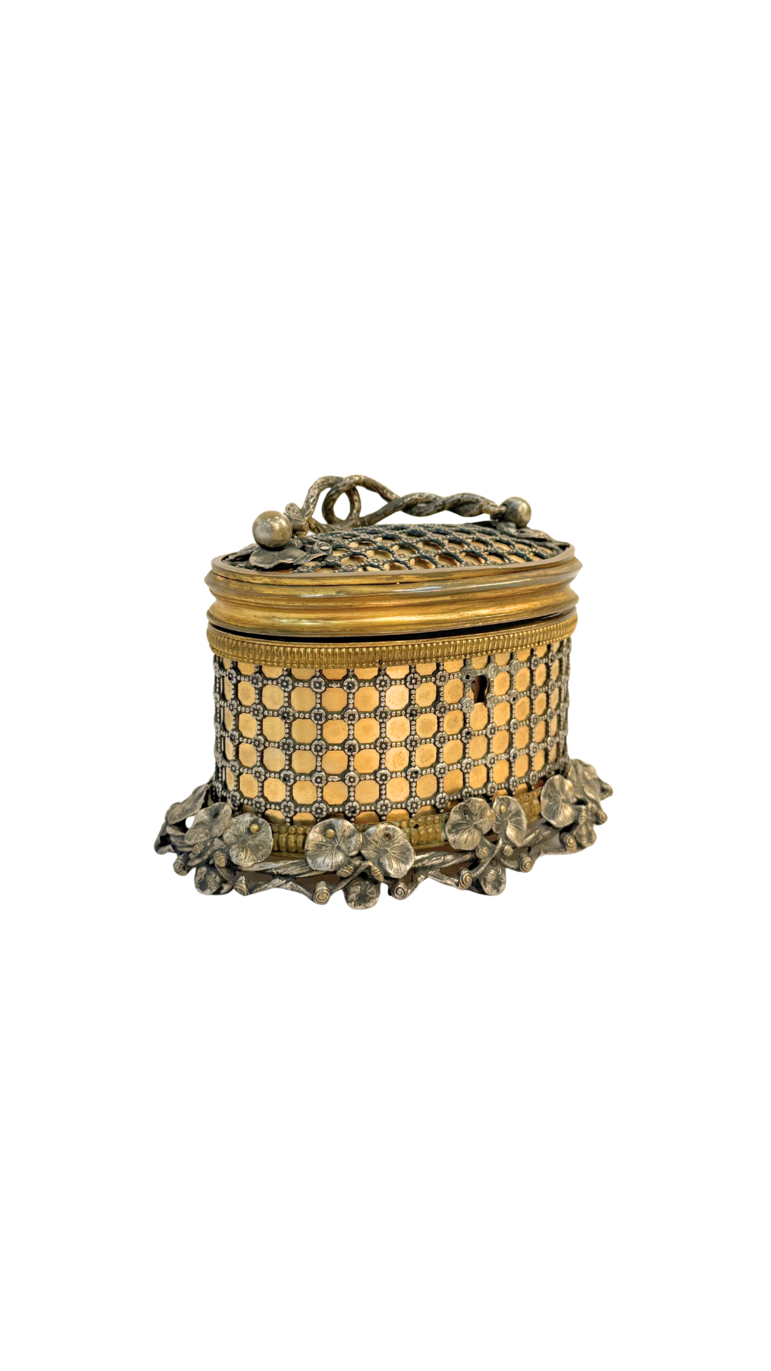 French Gilt and Silvered Bronze Keepsake Box