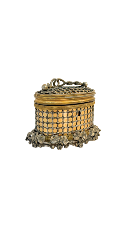 French Gilt and Silvered Bronze Keepsake Box