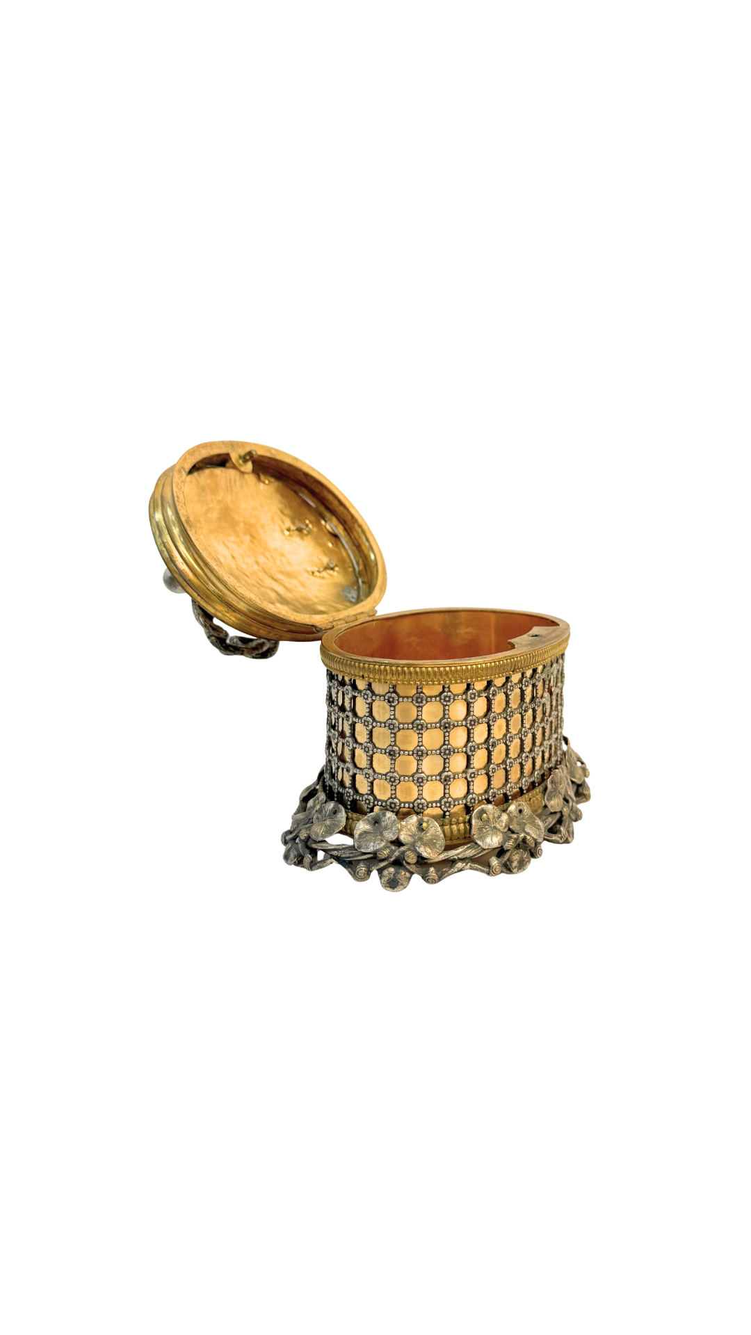 French Gilt and Silvered Bronze Keepsake Box