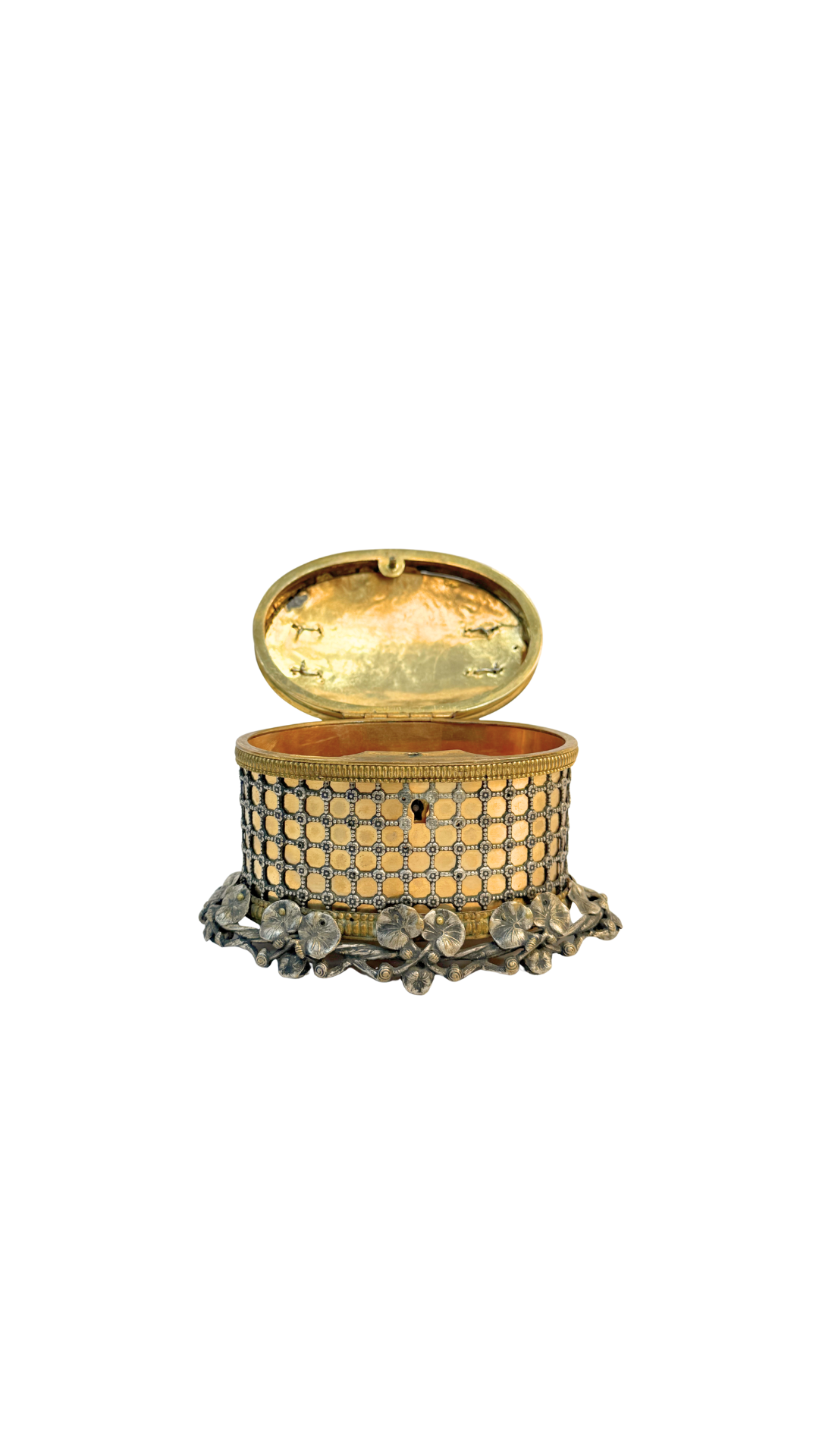 French Gilt and Silvered Bronze Keepsake Box