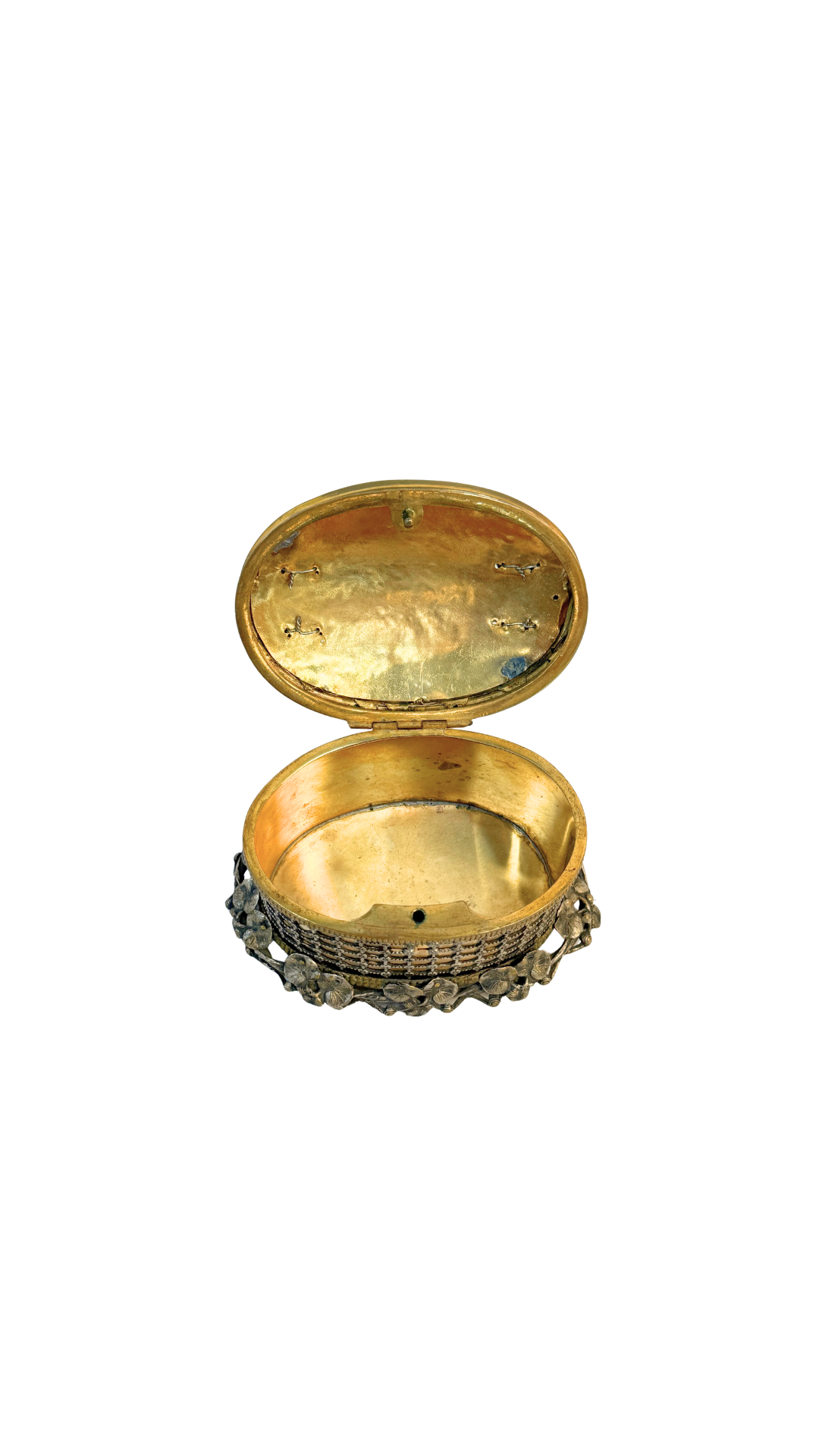French Gilt and Silvered Bronze Keepsake Box