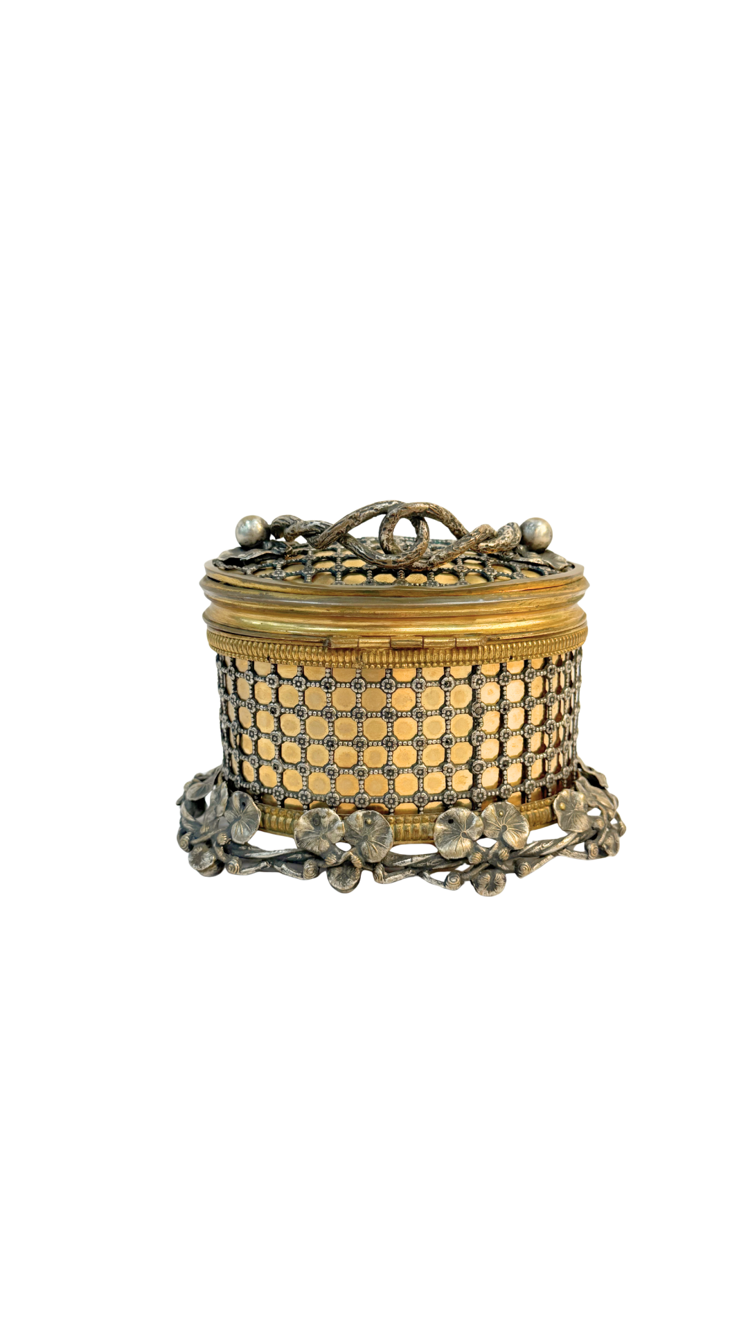 French Gilt and Silvered Bronze Keepsake Box
