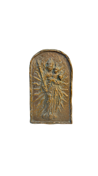 French Bronze Plaque of the Madonna and Child