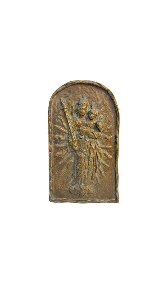 French Bronze Plaque of the Madonna and Child