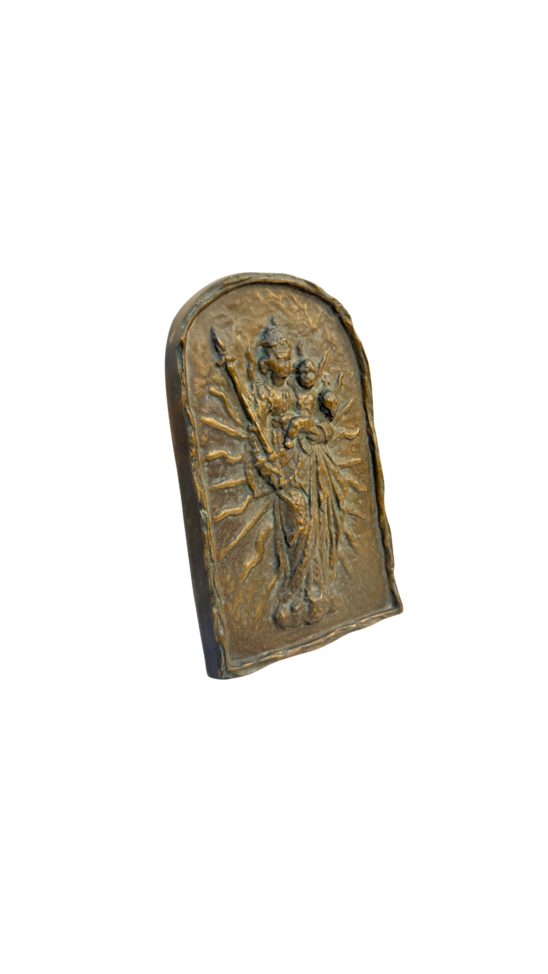French Bronze Plaque of the Madonna and Child