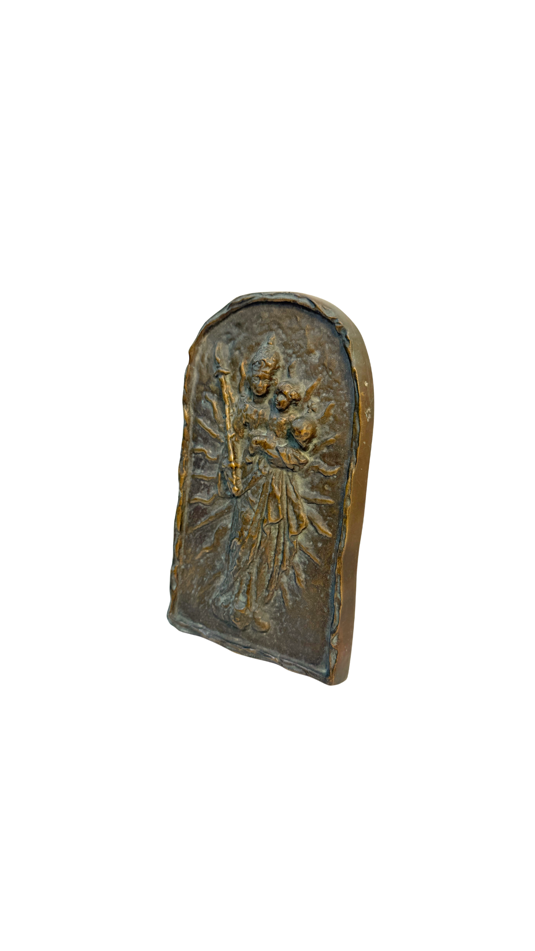 French Bronze Plaque of the Madonna and Child
