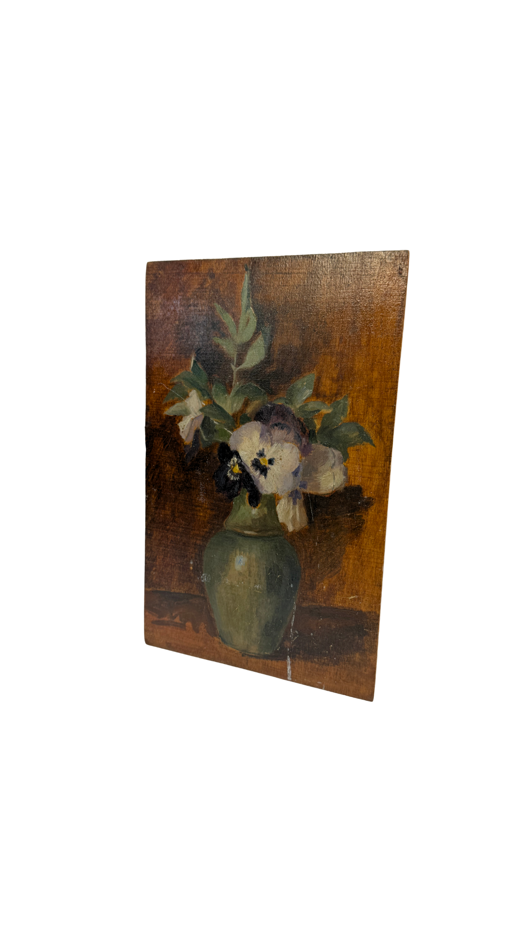 Pansies Still Life on Panel