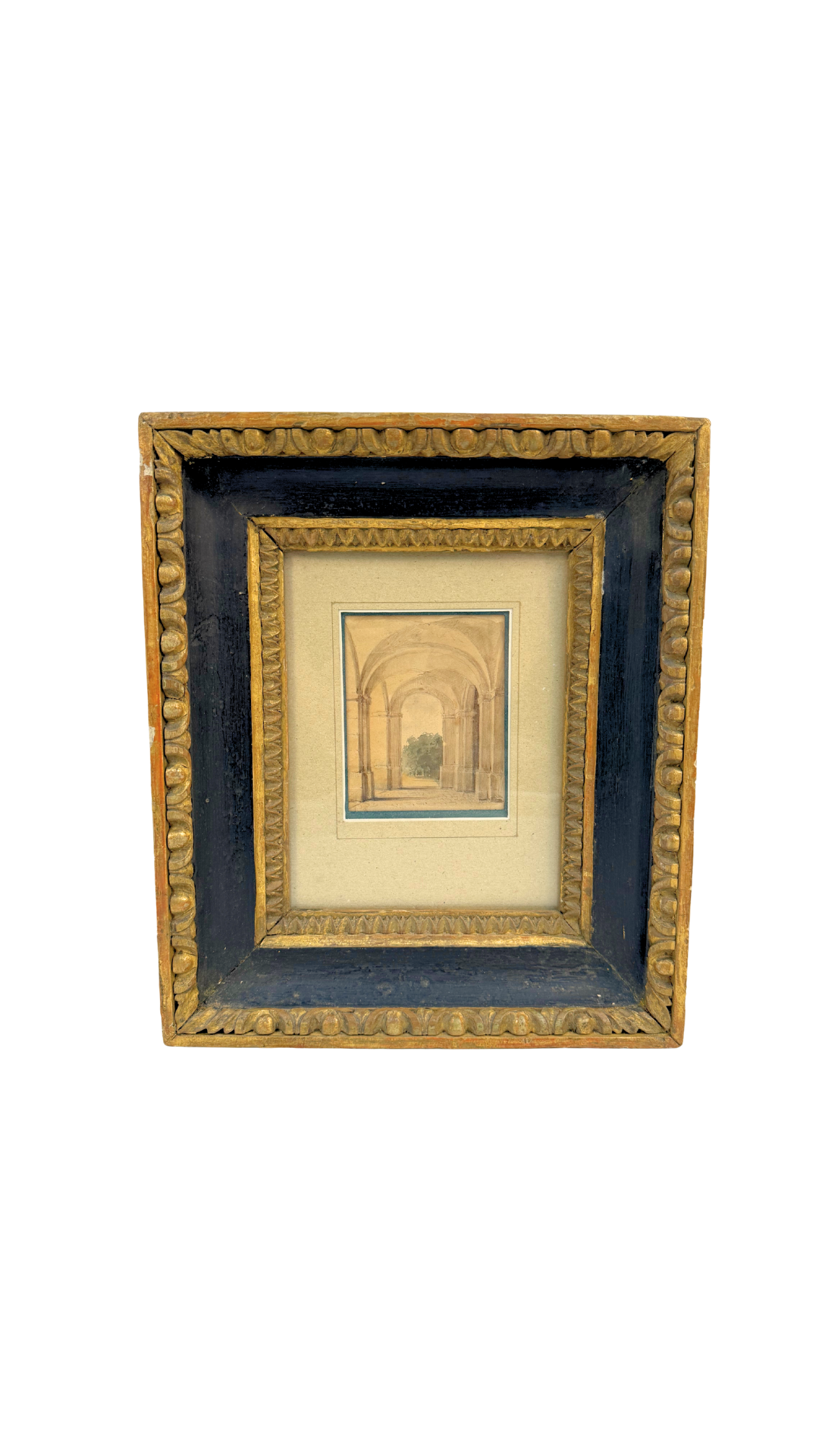 19th-Century French Architectural Watercolor