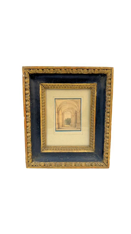 19th-Century French Architectural Watercolor