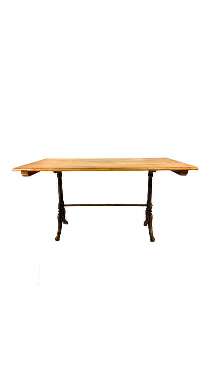 French Bistro Table with Cast Iron Base
