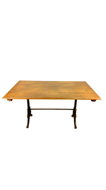 French Bistro Table with Cast Iron Base