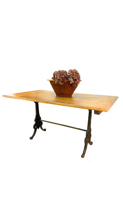 French Bistro Table with Cast Iron Base