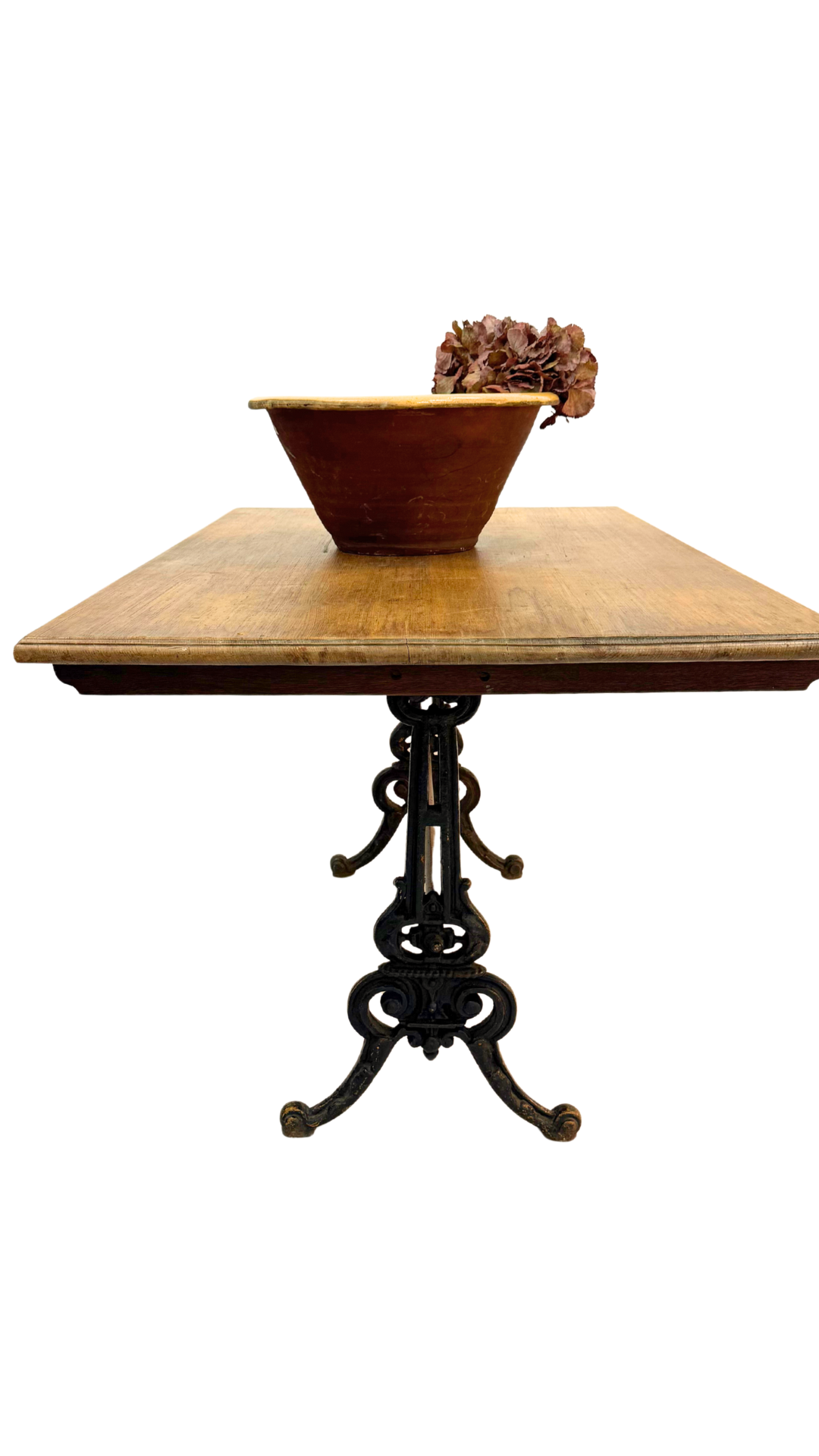 French Bistro Table with Cast Iron Base