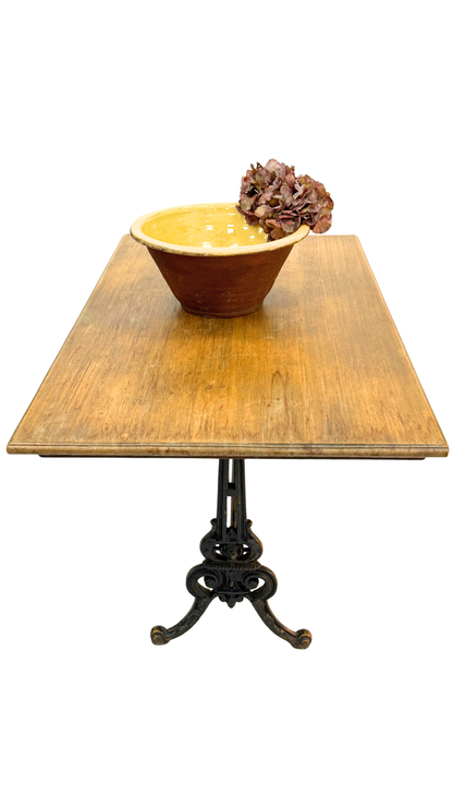 French Bistro Table with Cast Iron Base