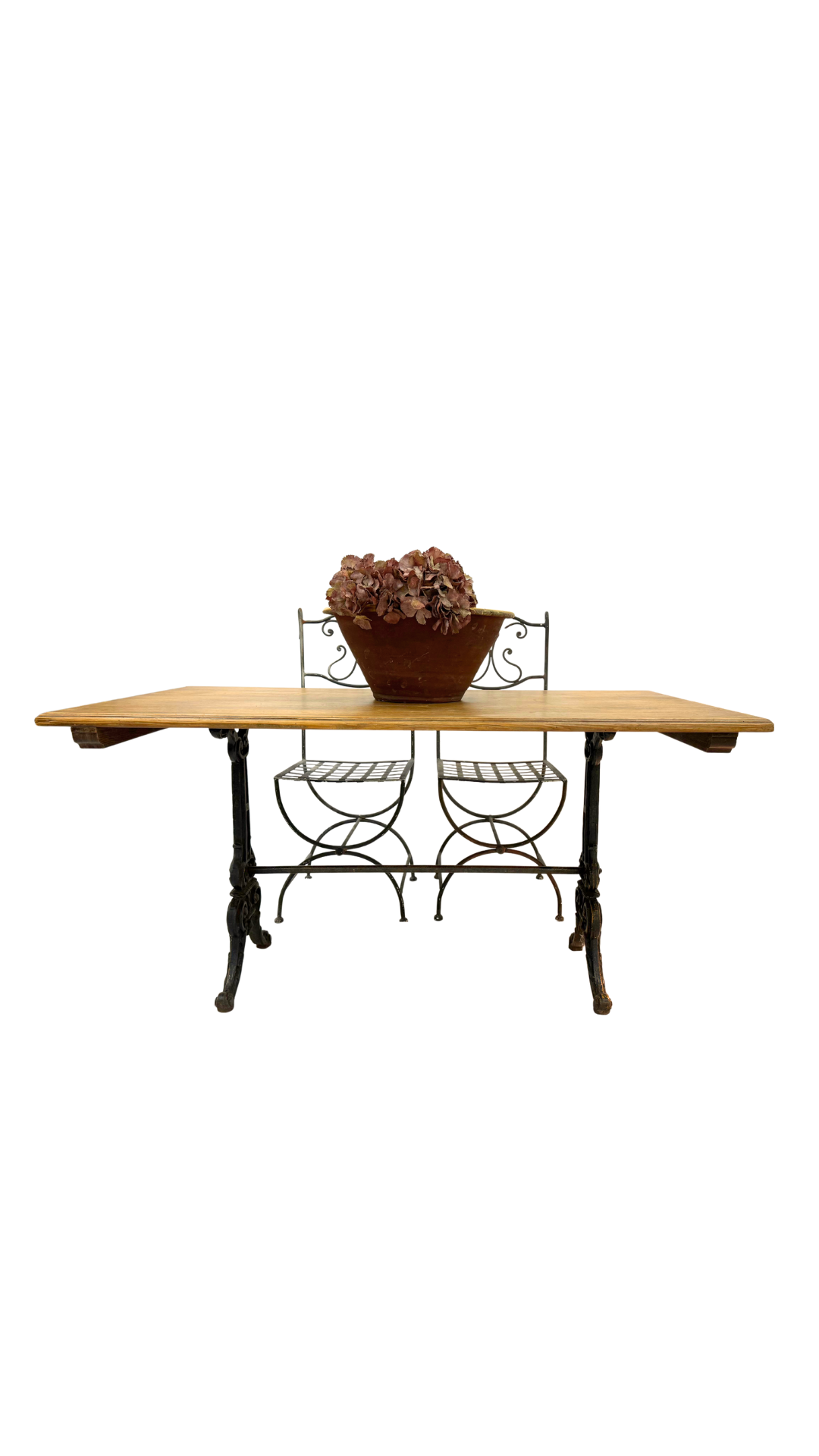 French Bistro Table with Cast Iron Base