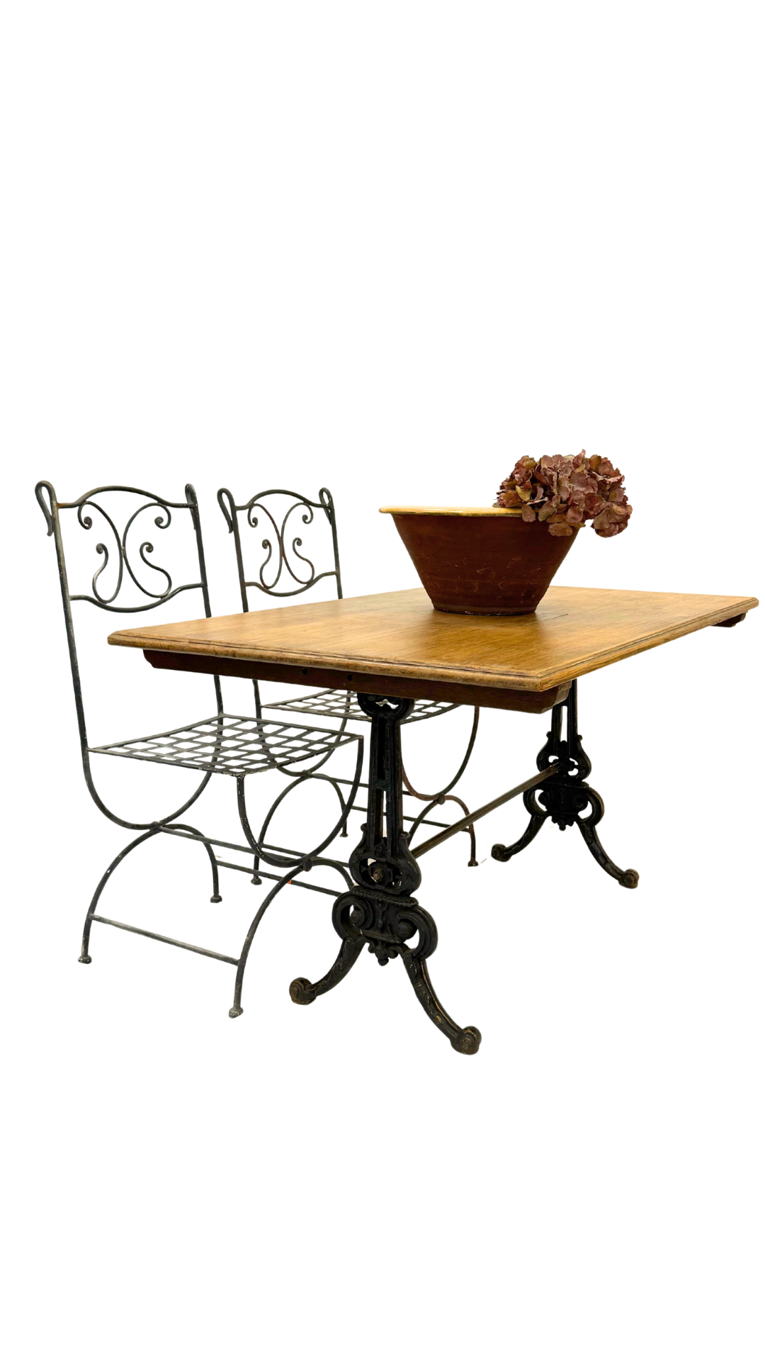 French Bistro Table with Cast Iron Base